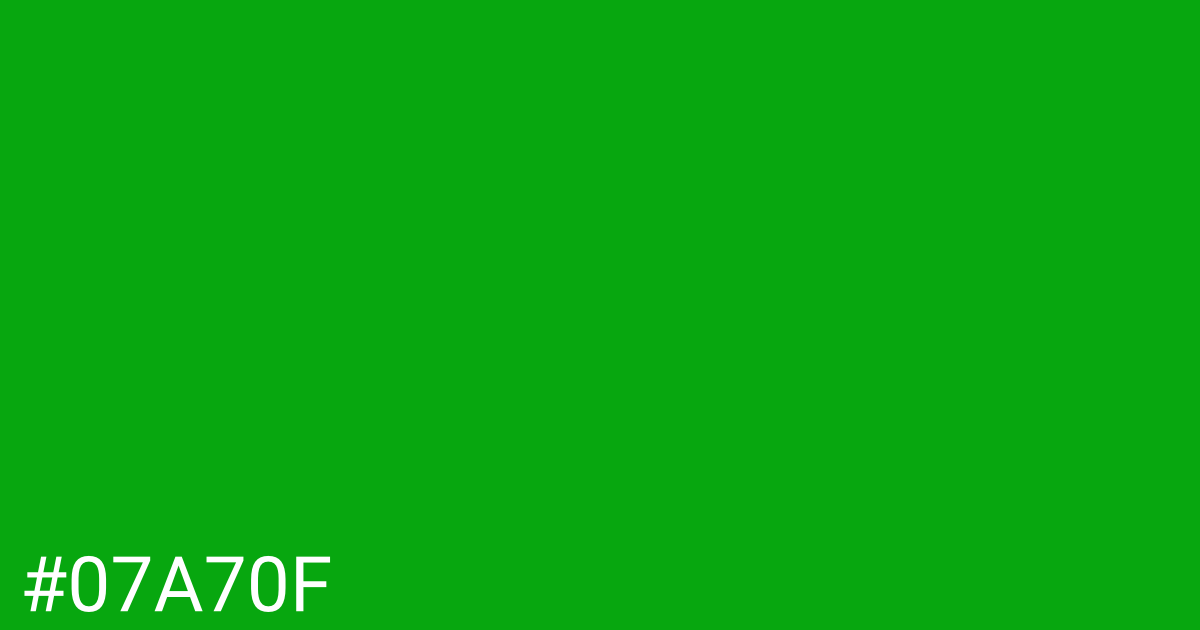 Hex color #07a70f graphic