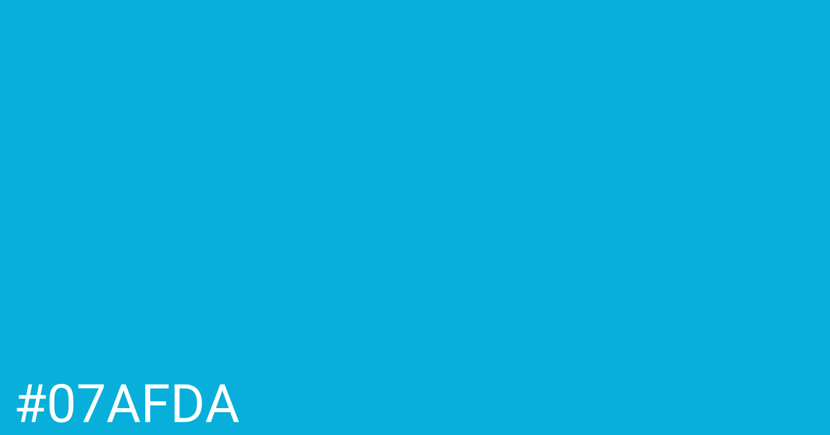 Hex color #07afda graphic