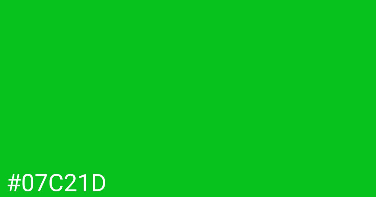 Hex color #07c21d graphic