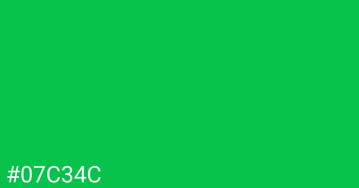 Hex color #07c34c graphic