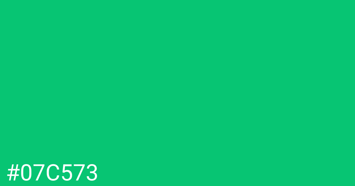 Hex color #07c573 graphic