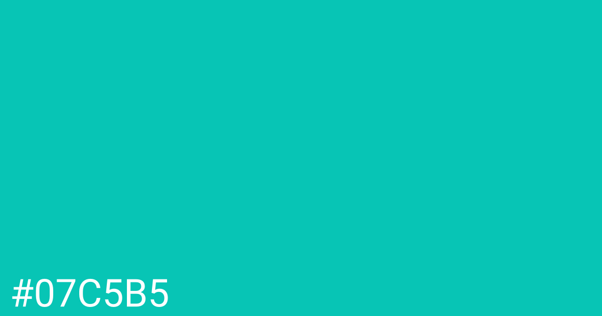 Hex color #07c5b5 graphic