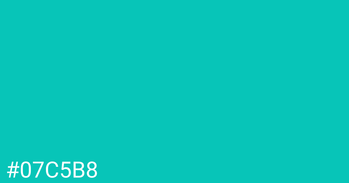 Hex color #07c5b8 graphic