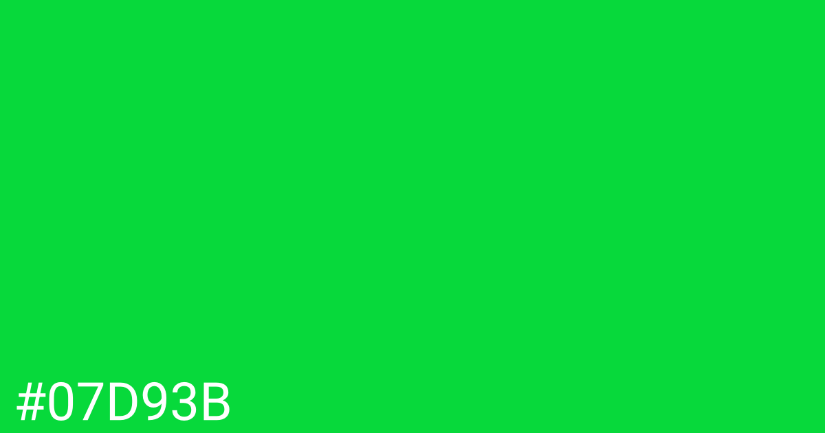 Hex color #07d93b graphic