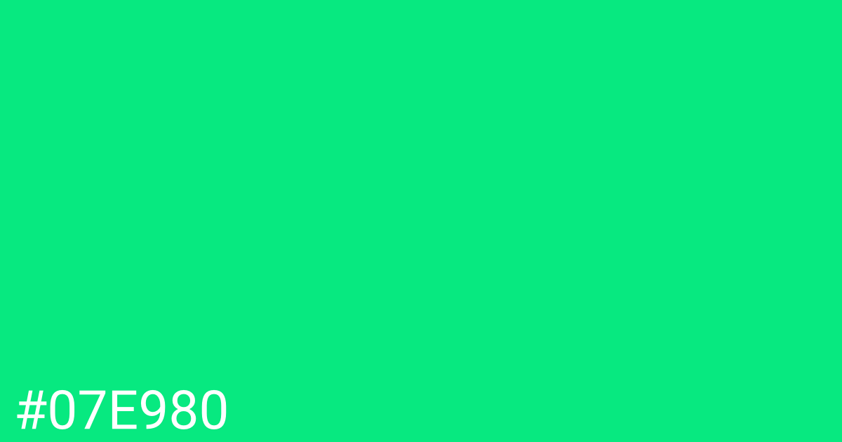 Hex color #07e980 graphic