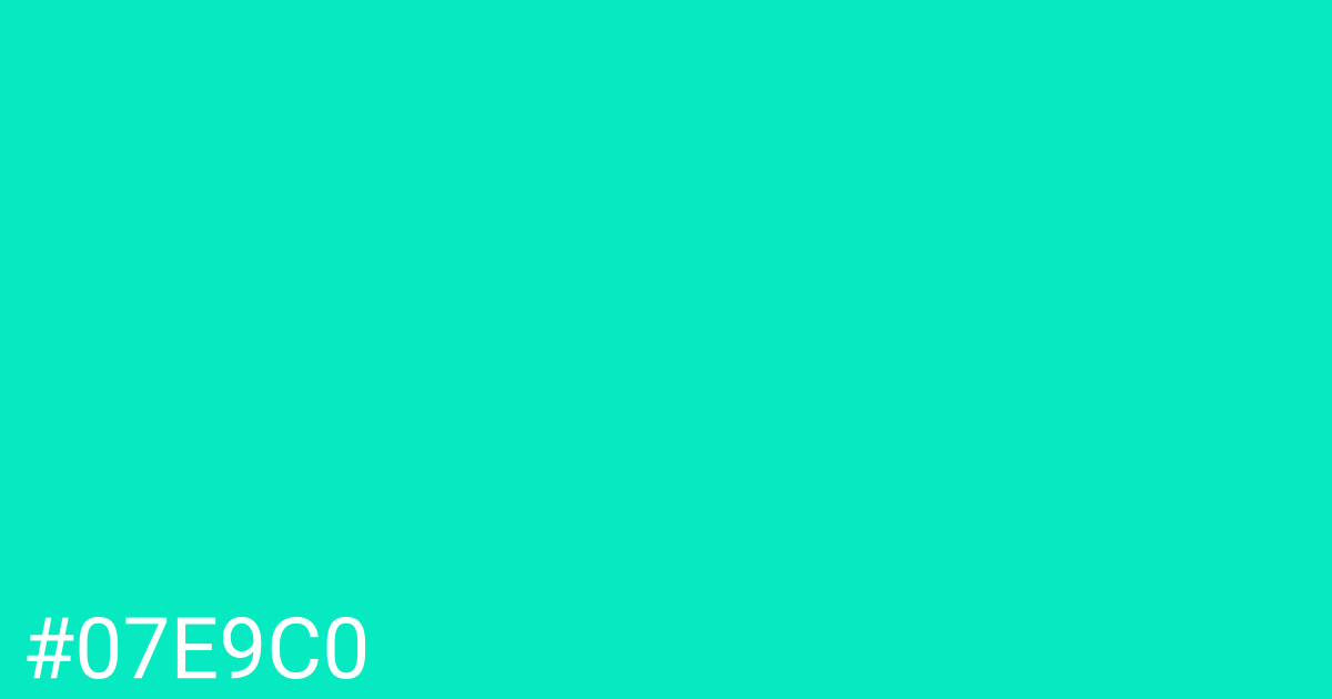 Hex color #07e9c0 graphic