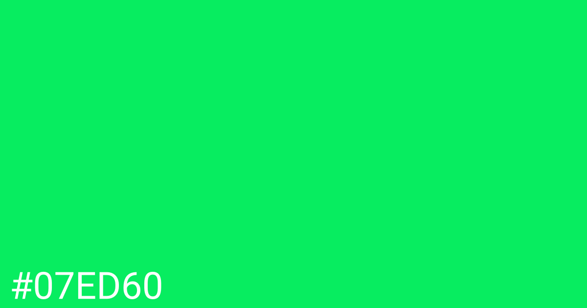 Hex color #07ed60 graphic