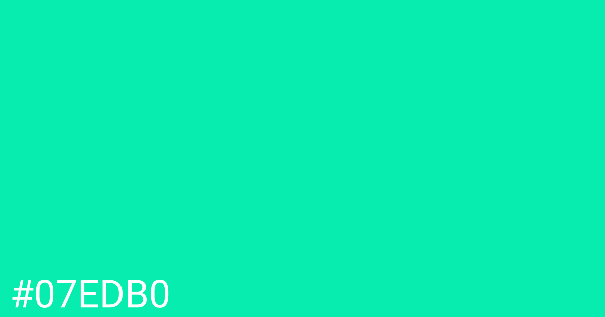 Hex color #07edb0 graphic