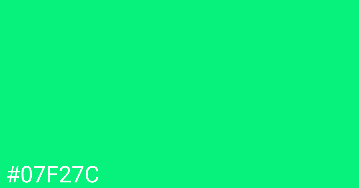 Hex color #07f27c graphic