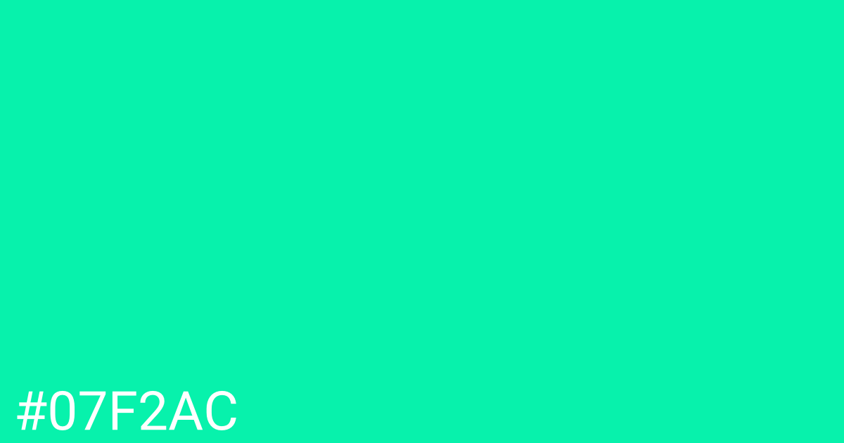 Hex color #07f2ac graphic