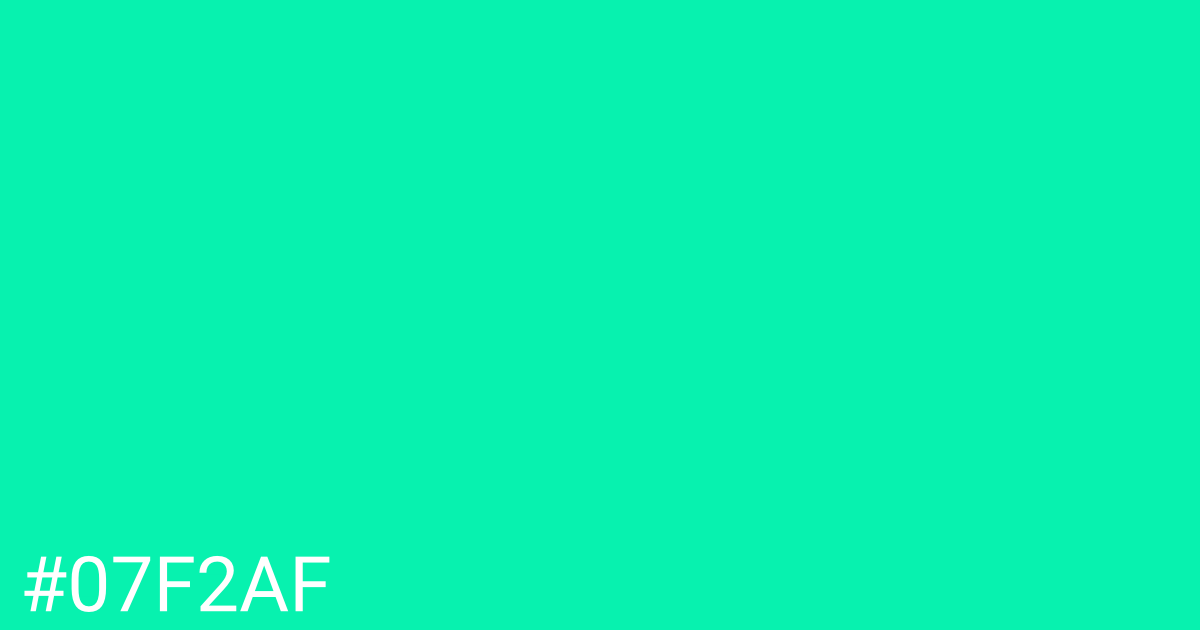 Hex color #07f2af graphic