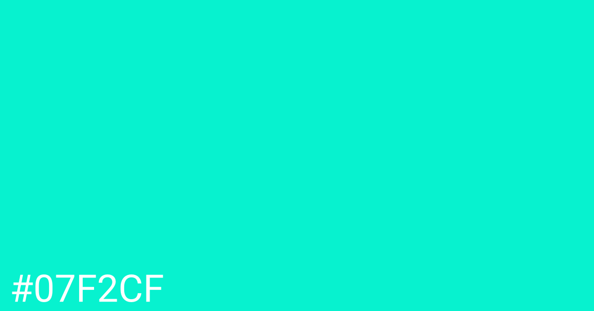 Hex color #07f2cf graphic