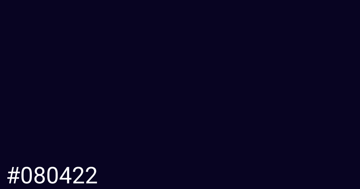 Hex color #080422 graphic