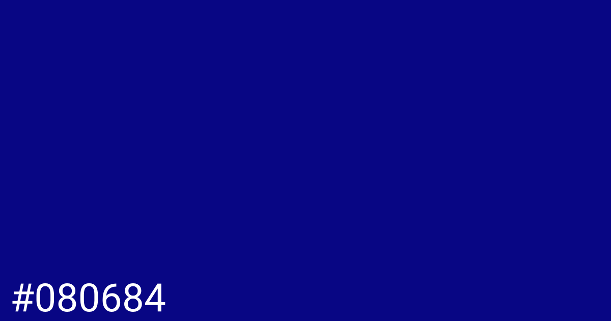 Hex color #080684 graphic