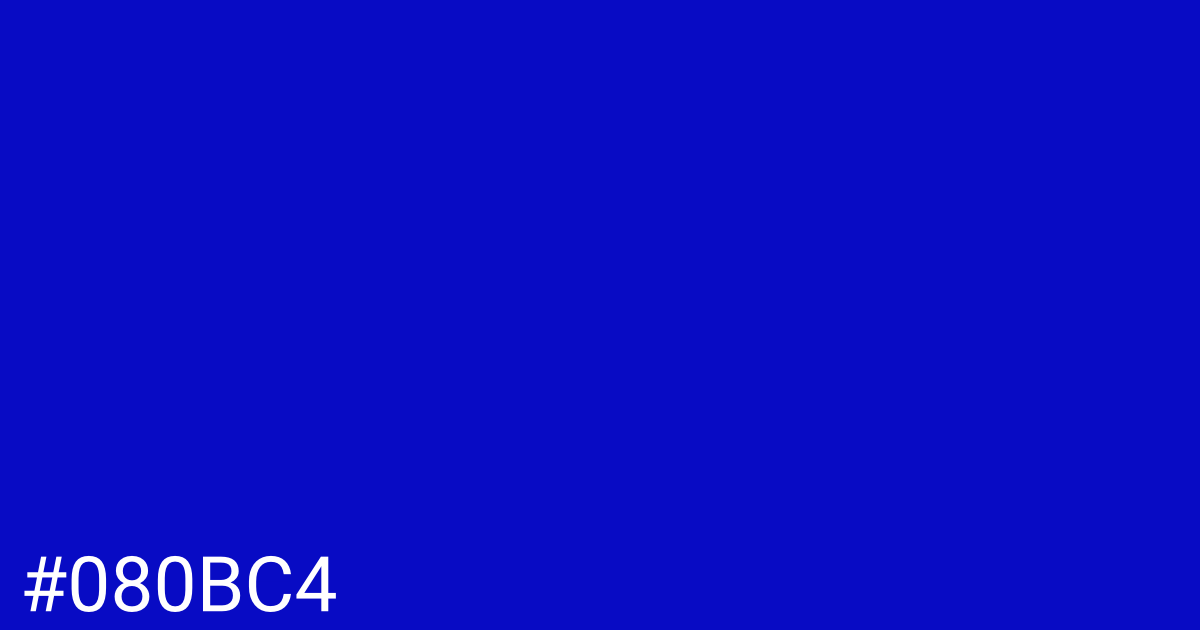 Hex color #080bc4 graphic