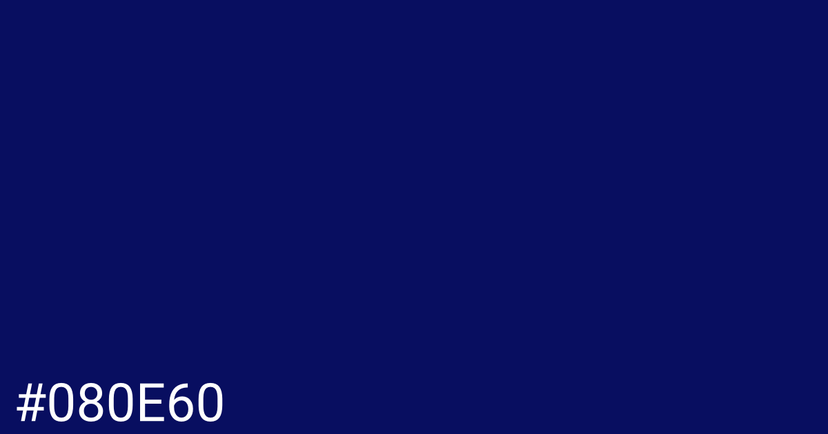 Hex color #080e60 graphic