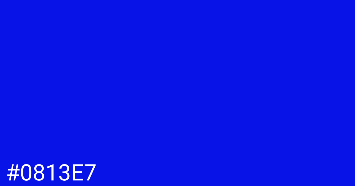 Hex color #0813e7 graphic