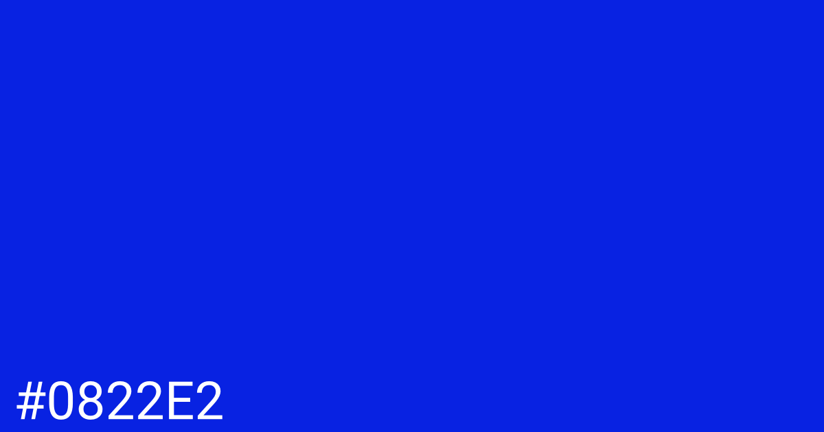 Hex color #0822e2 graphic