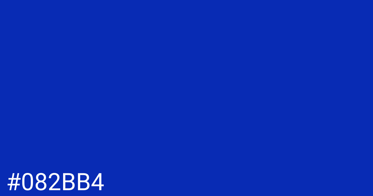 Hex color #082bb4 graphic