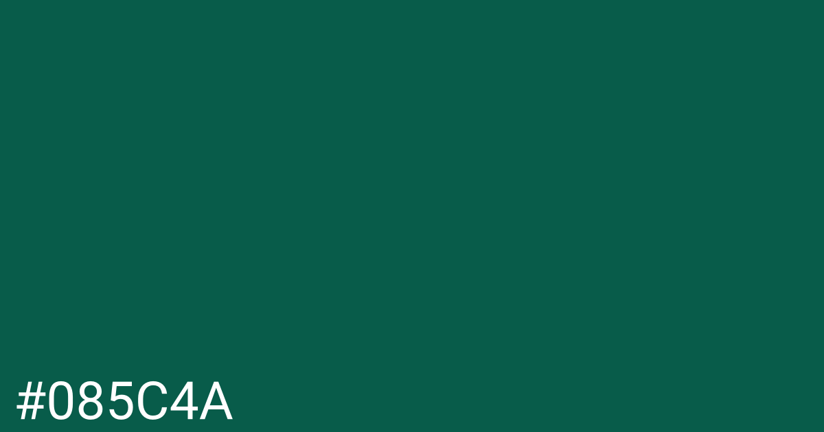 Hex color #085c4a graphic