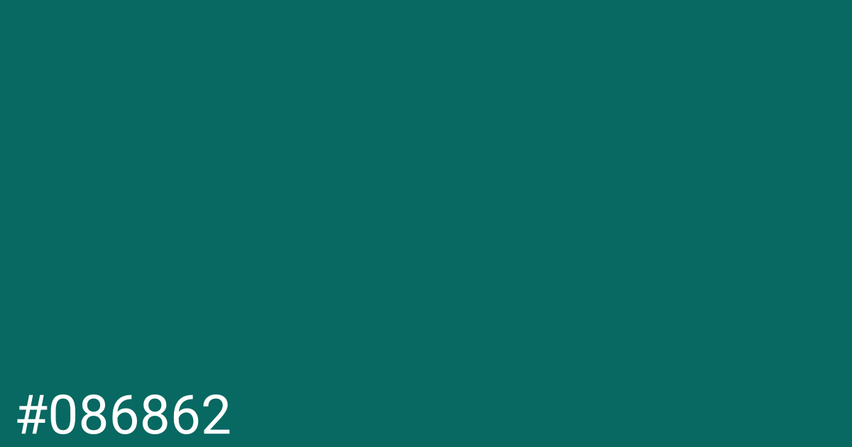 Hex color #086862 graphic