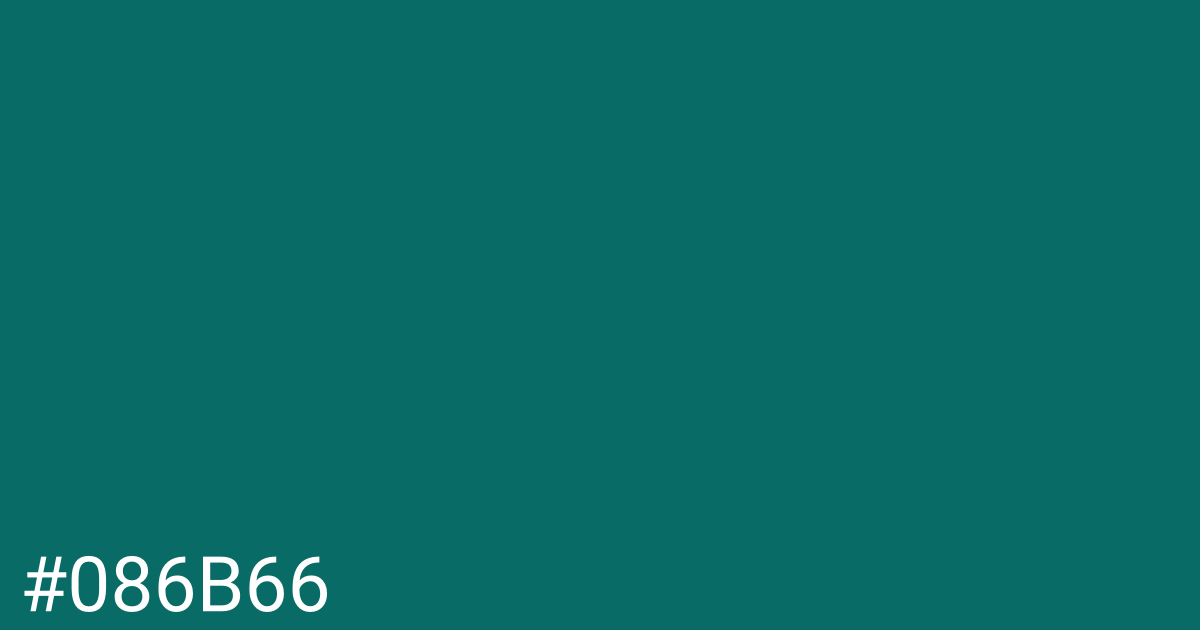 Hex color #086b66 graphic