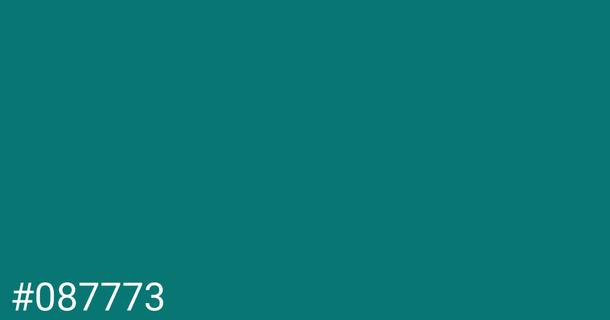 Hex color #087773 graphic