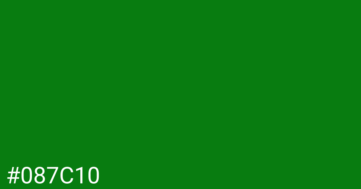 Hex color #087c10 graphic