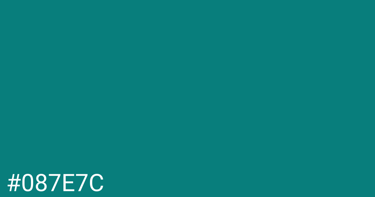 Hex color #087e7c graphic