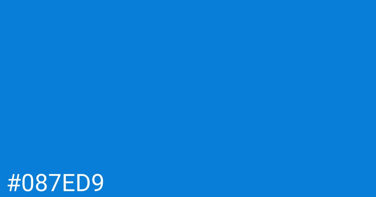 Hex color #087ed9 graphic