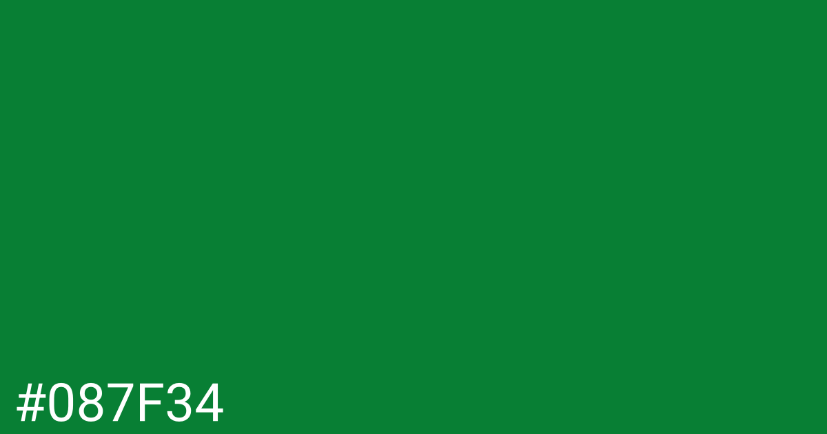 Hex color #087f34 graphic