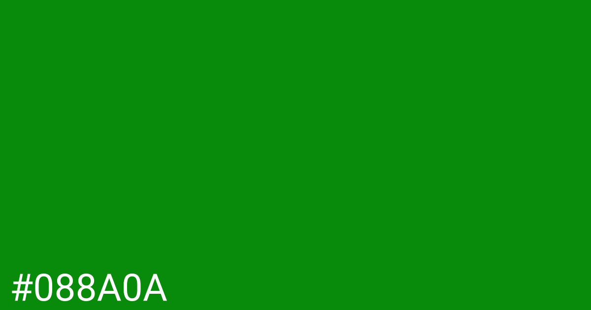 Hex color #088a0a graphic