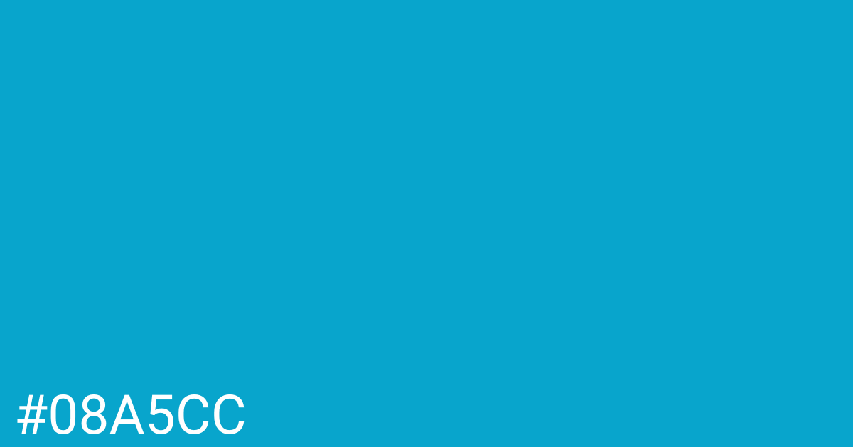 Hex color #08a5cc graphic