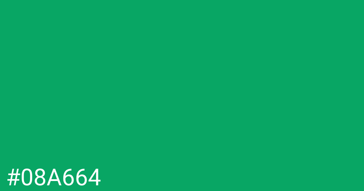 Hex color #08a664 graphic