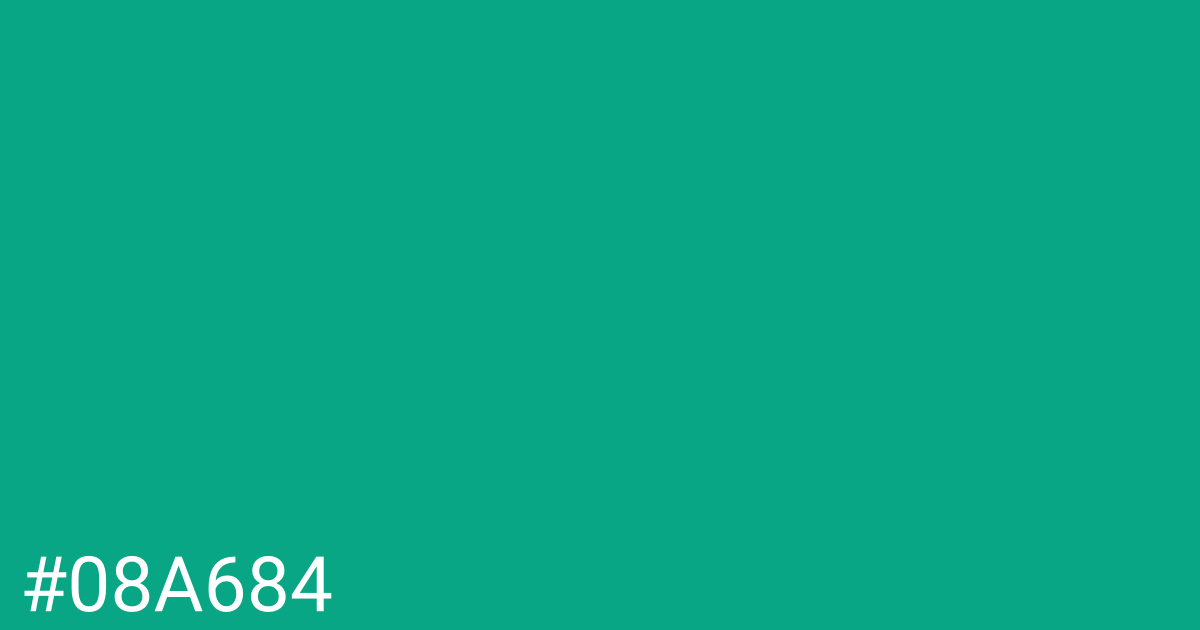 Hex color #08a684 graphic