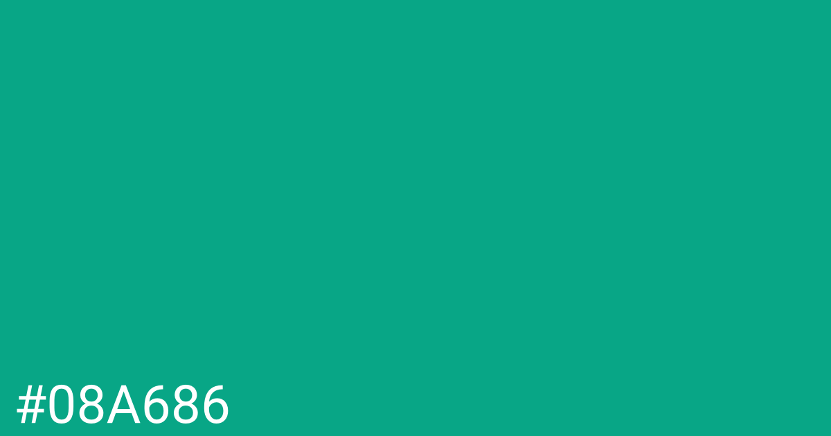 Hex color #08a686 graphic