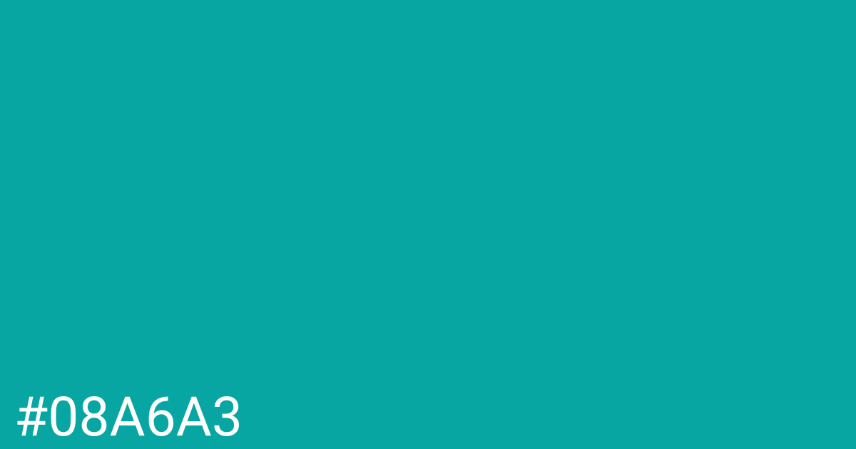 Hex color #08a6a3 graphic