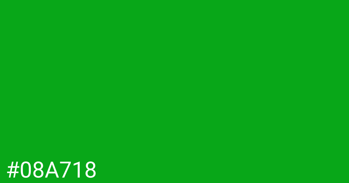 Hex color #08a718 graphic