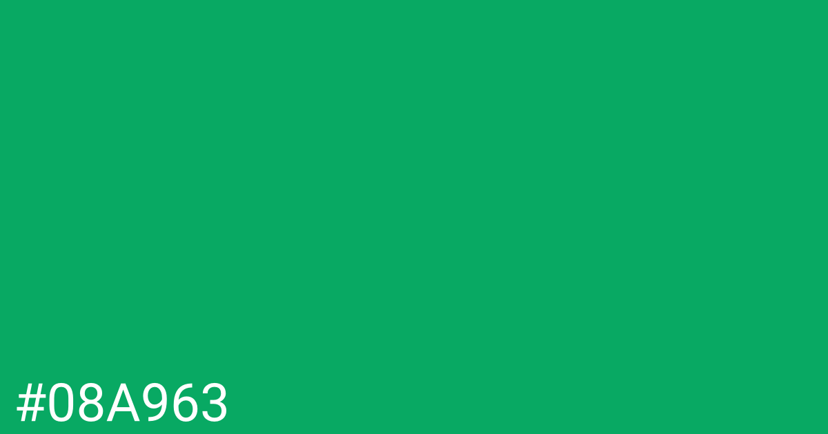 Hex color #08a963 graphic