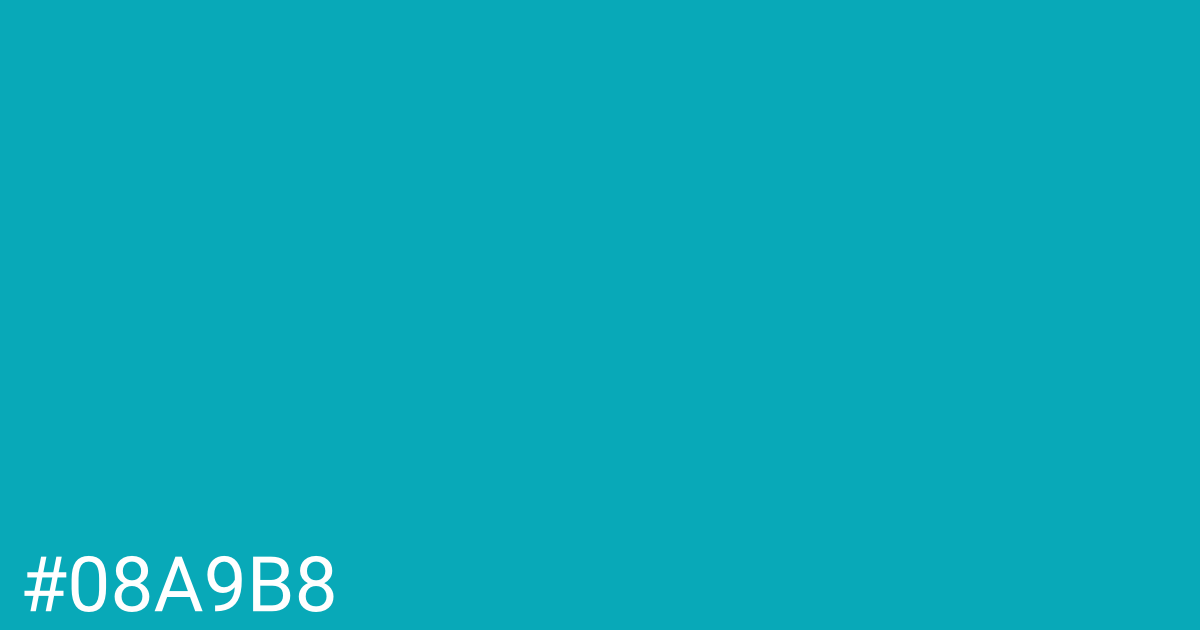 Hex color #08a9b8 graphic