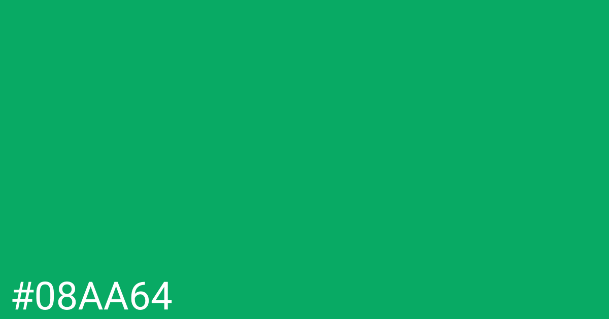 Hex color #08aa64 graphic