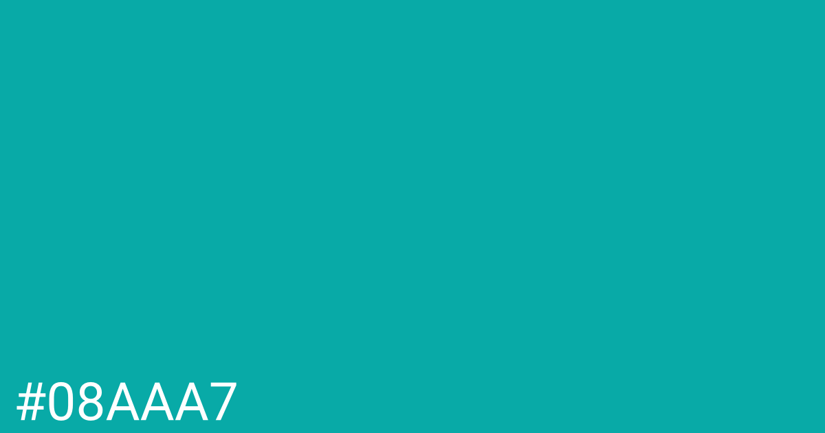 Hex color #08aaa7 graphic