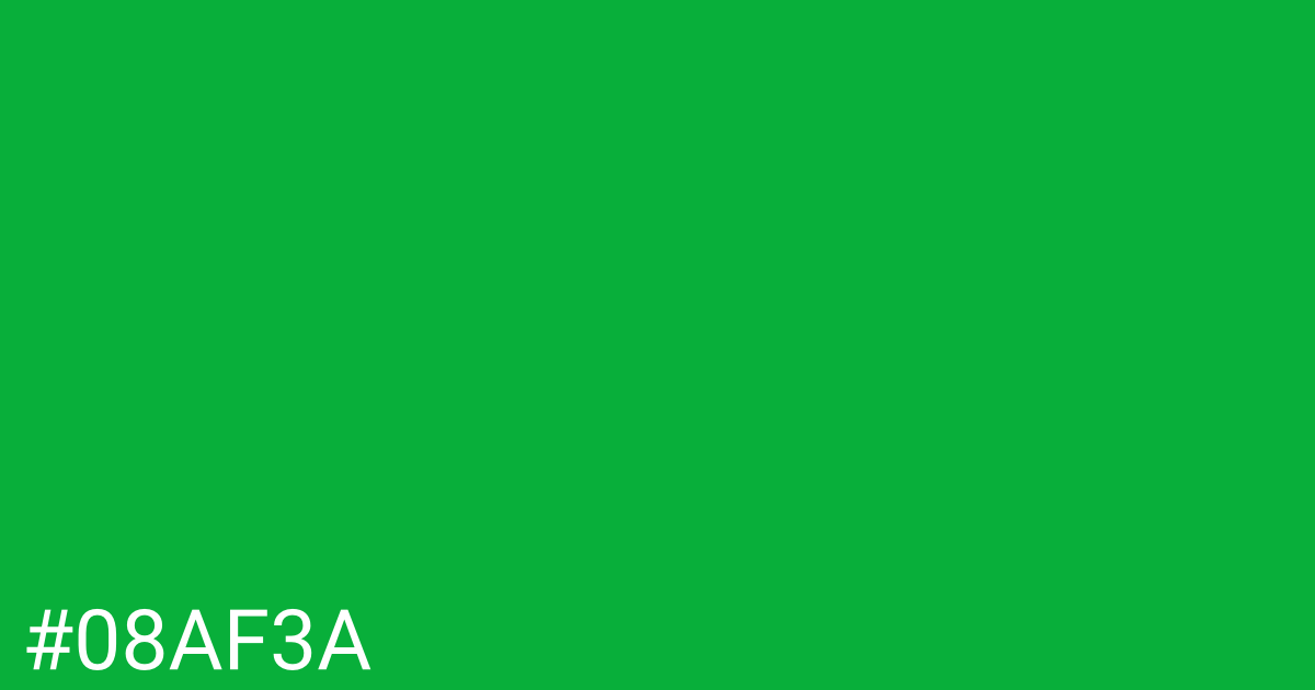 Hex color #08af3a graphic