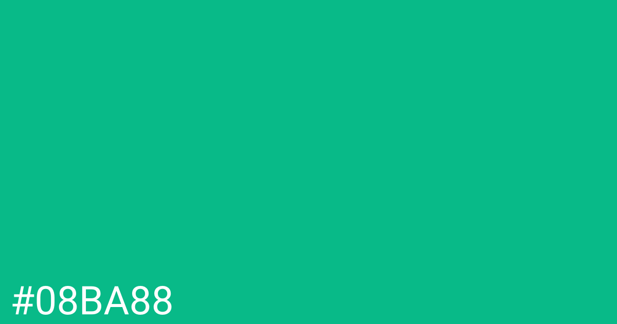 Hex color #08ba88 graphic