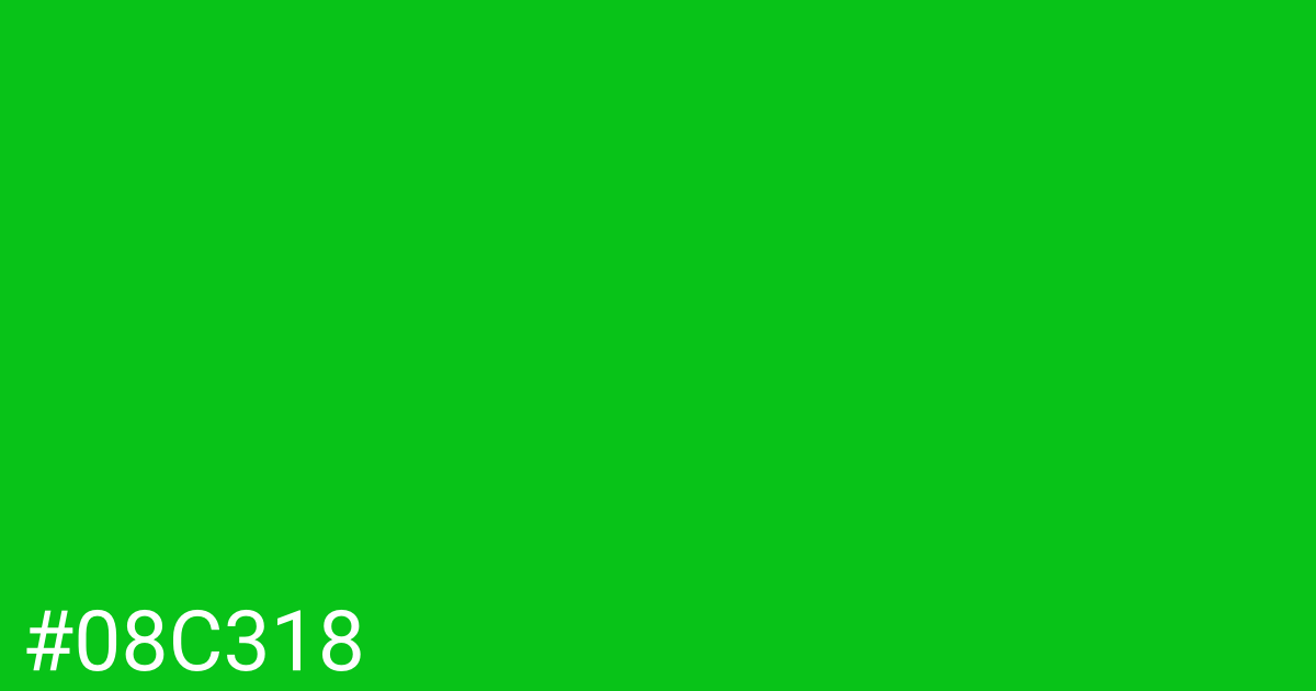 Hex color #08c318 graphic