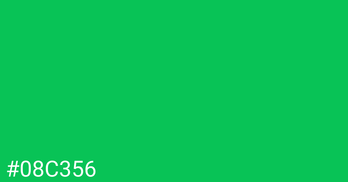 Hex color #08c356 graphic