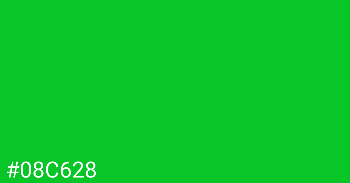 Hex color #08c628 graphic