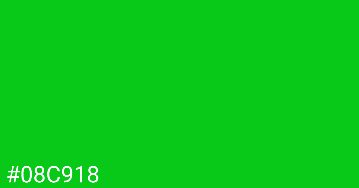 Hex color #08c918 graphic