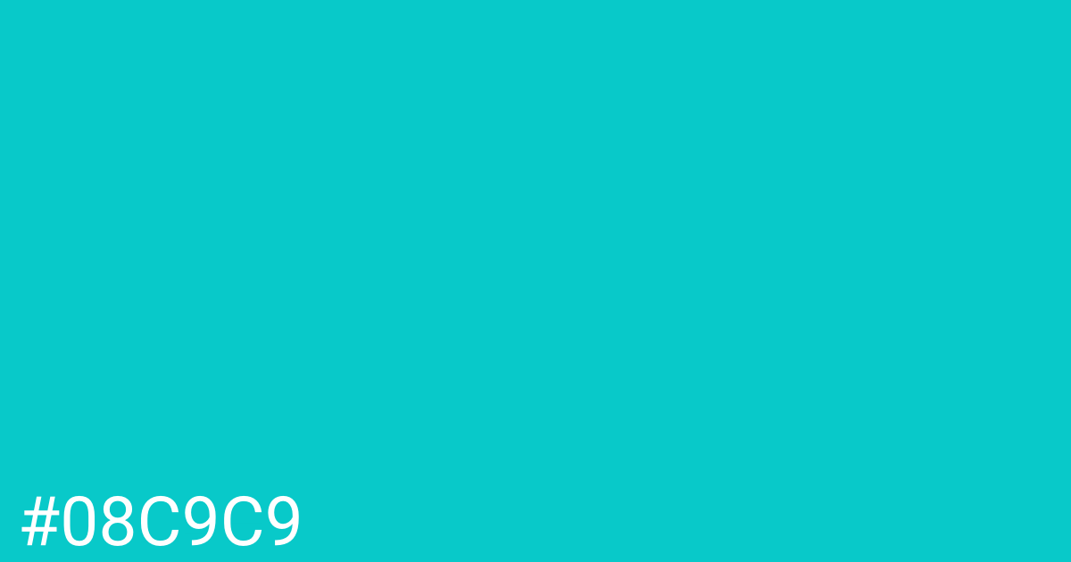 Hex color #08c9c9 graphic