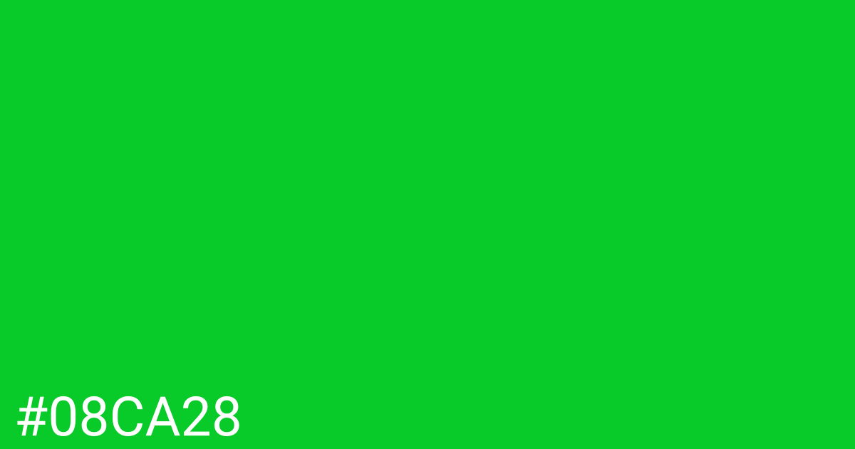 Hex color #08ca28 graphic